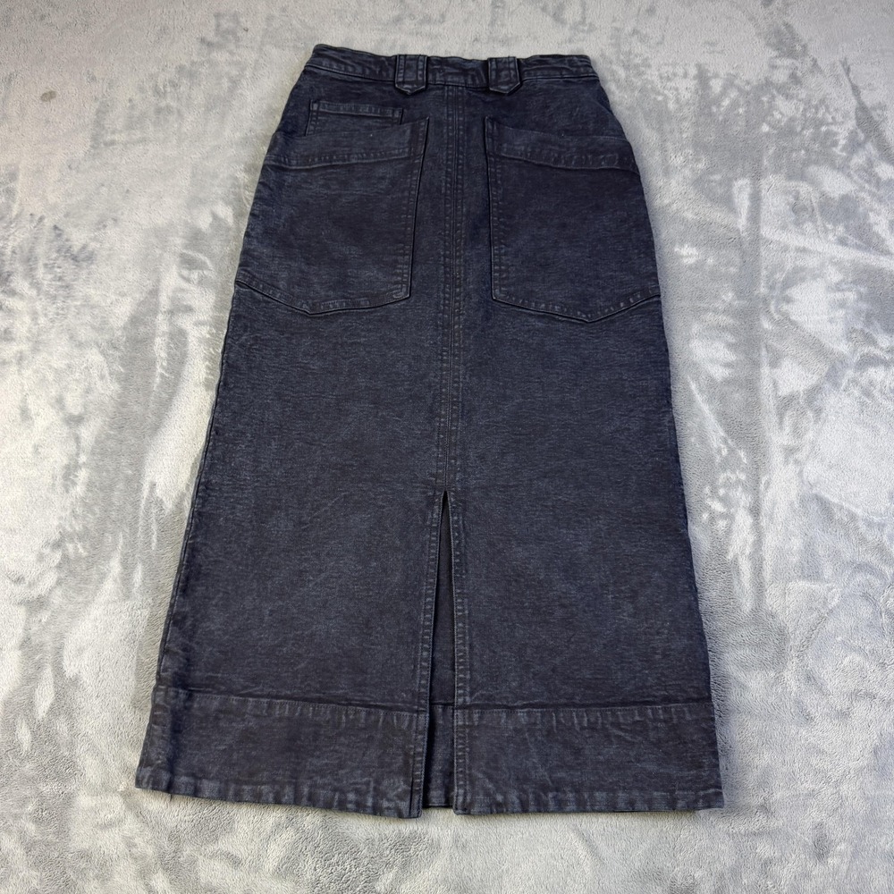 Pistola Skirt Womens Size 25 XS Black Denim Maxi High Waist Slit ‎ Retro Capsule